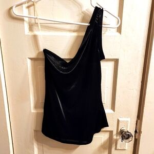 Women's Damsel One Shouldered Black Top, S